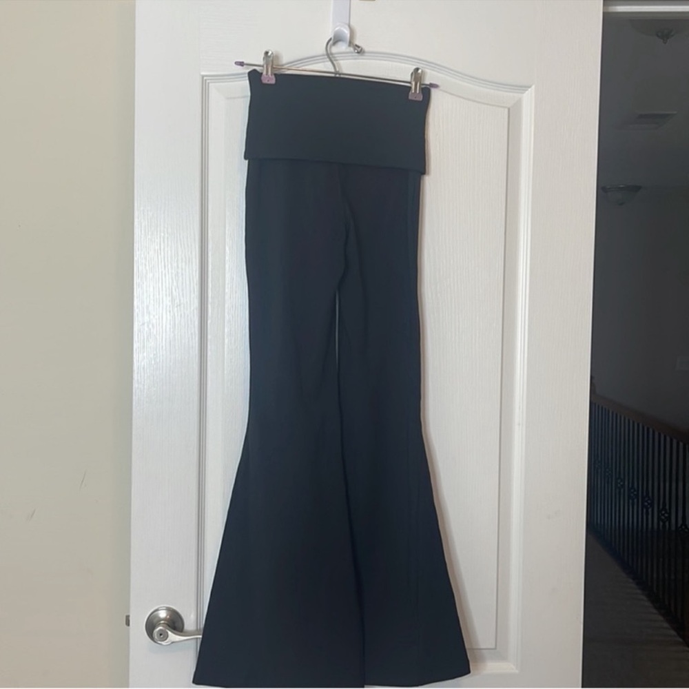 Aerie Offline OG Foldover High Rise Super Flare Leggings Black Small - Picture 7 of 14